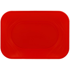 Vassoio di Plastica "X-Table" Rosso PP 330x230mm (60 Pezzi)