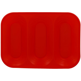 Vassoio di Plastica "X-Table" 3C Rosso PP 330x230mm (30 Pezzi)