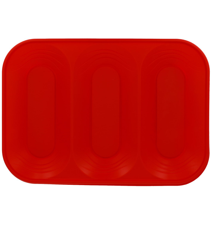 Vassoio di Plastica "X-Table" 3C Rosso PP 330x230mm (30 Pezzi)