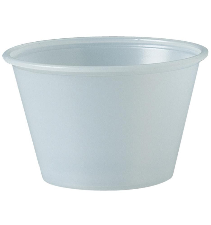 Contenitore per Salse PS Tras. 120ml Ø7,3cm (2500 Pezzi) Contenitore per Salse PS Tras. 120ml Ø7,3cm (2500 Pezzi)