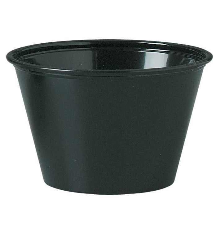Contenitore per Salse PS Nero120ml Ø7,3cm (2500 Pezzi) Contenitore per Salse PS Nero120ml Ø7,3cm (2500 Pezzi)