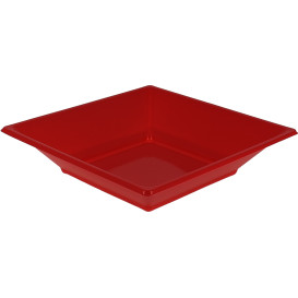 Piatto Plastica Fondo Quadrato Rosso 170mm (300 Pezzi)