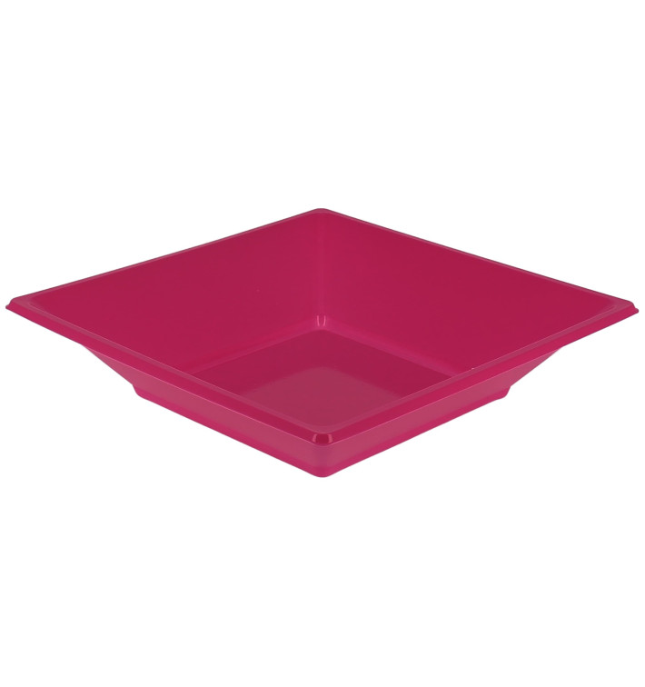 Piatto Plastica Fondo Quadrato Fucsia 170mm (300 Pezzi)