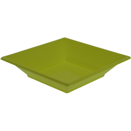 Piatto Plastica Fondo Quadrato Pistacchio 17cm (25 Pezzi)