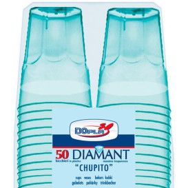 Bicchiere Plastica "Diamant" PS Blu Transp. Cristal 50ml (20 Pezzi)