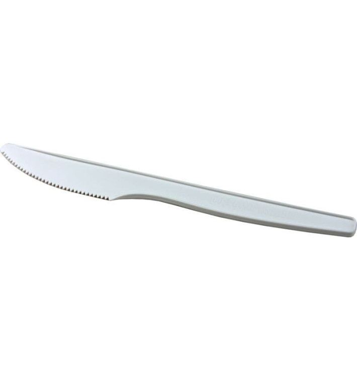 Coltello Biodegradabile CPLA Bianco 160mm (1000 Pezzi) Coltello Biodegradabile CPLA Bianco 160mm (1000 Pezzi)