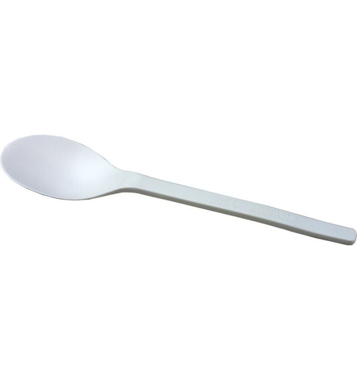 Cucchiaio Biodegradabile CPLA Bianco 155mm (1000 Pezzi) Cucchiaio Biodegradabile CPLA Bianco 155mm (1000 Pezzi)