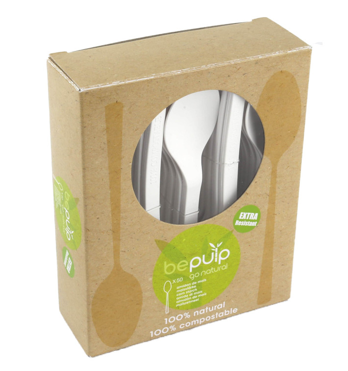 Cucchiaio Bio CPLA Bianco 155mm imballaggio (500 Pezzi) Cucchiaio Bio CPLA Bianco 155mm imballaggio (500 Pezzi)