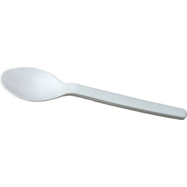 Cucchiaio Caffè Biodegradabile PLA Bianco 120mm (50 Pezzi)