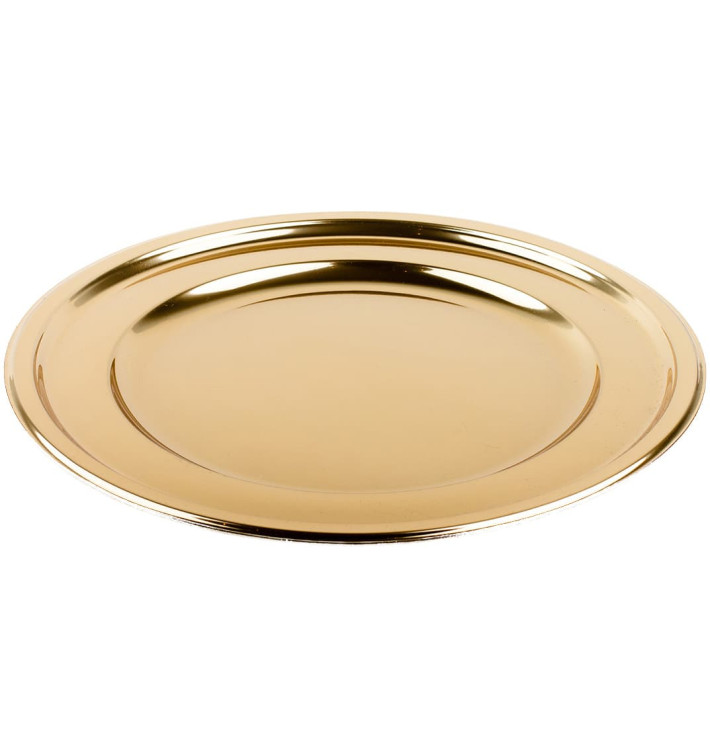 Piatto di Plastica PET Tondo Oro Ø18,5cm (6 Pezzi) Piatto di Plastica PET Tondo Oro Ø18,5cm (6 Pezzi)
