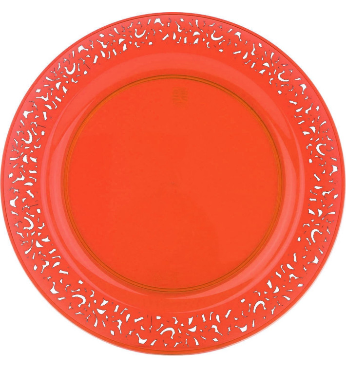 Piatto Plastica Tondo Rigida "Lace" Arancione 19cm (4 Pezzi) Piatto Plastica Tondo Rigida "Lace" Arancione 19cm (4 Pezzi)
