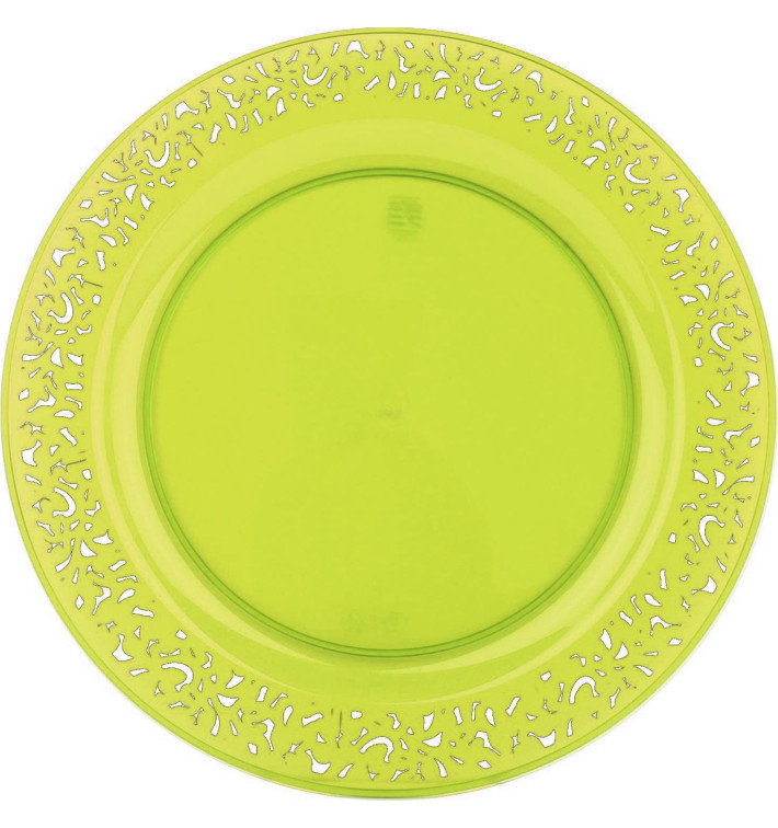 Piatto Plastica Tondo Rigida "Lace" Verde 19cm (4 Pezzi) Piatto Plastica Tondo Rigida "Lace" Verde 19cm (4 Pezzi)