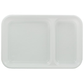 Vaschette PS Bianco 2 Scomparti 270x180mm (50 Pezzi )