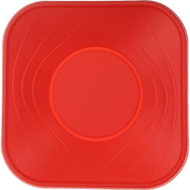 Ciotola Plastica PP "X-Table" Rosso 18x18cm (8 Pezzi)