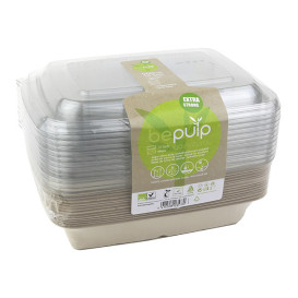 Contenitori Canna Zucchero con Coperchio 950ml 230x160x60mm (15 Pezzi)