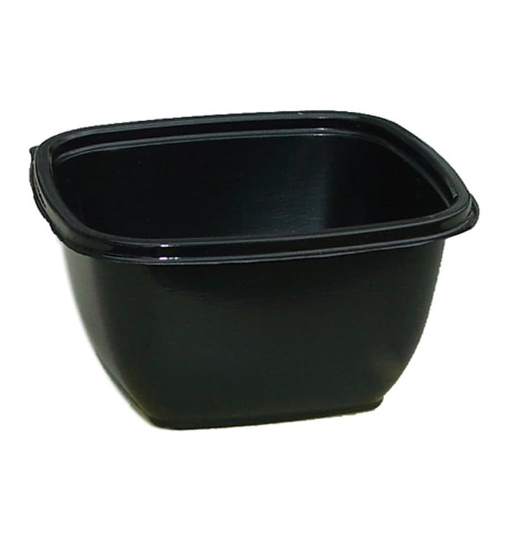 Ciotola Quadrato Nero PET 375ml 125x125x50mm (50 Pezzi) Ciotola Quadrato Nero PET 375ml 125x125x50mm (50 Pezzi)