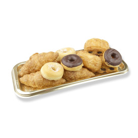 Vassoio Plastica Rettangolare Oro 35X16 cm (5 Pezzi)