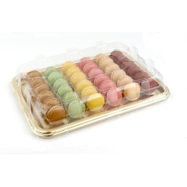 Vassoio Plastica Rettangolare Oro 35X24 cm (5 Pezzi)