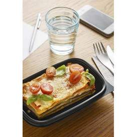 Contenitori di Plastica PP Nero 375ml 20x13x4cm 375ml (50 Pezzi)