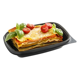 Contenitori di Plastica PP Nero 375ml 20x13x4cm 375ml (50 Pezzi)