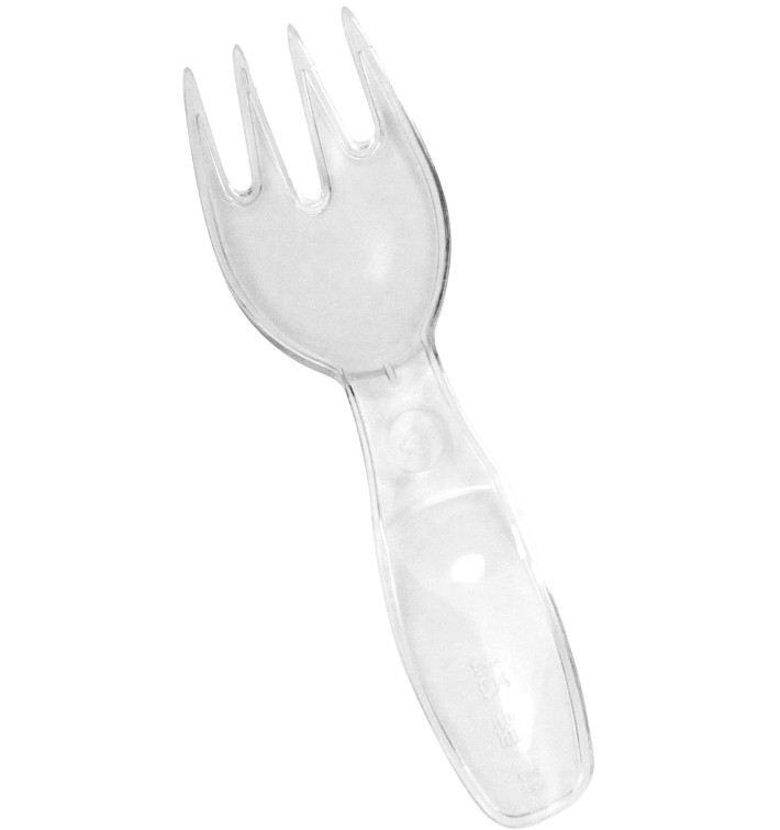 Mini-forchetta di Plastica Transparente Large 10cm (2000 Pezzi)