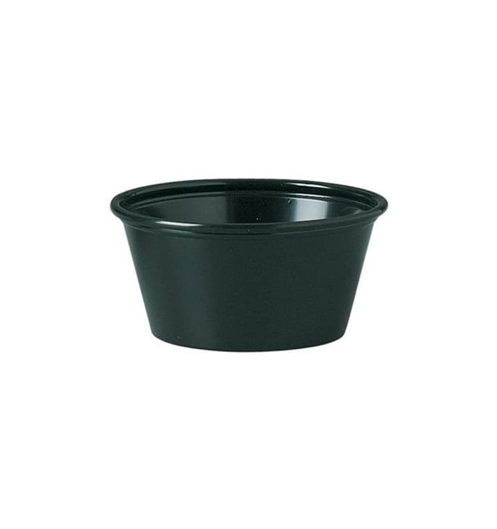 Contenitore per Salse PP Nero 45ml Ø6,6cm (2500 Pezzi) Contenitore per Salse PP Nero 45ml Ø6,6cm (2500 Pezzi)