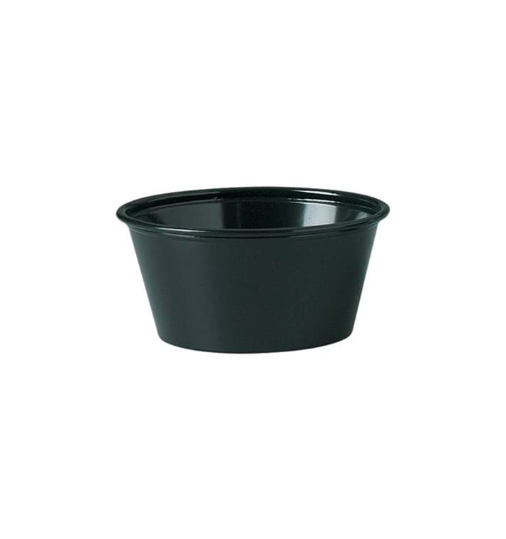 Contenitore per Salse PP Nero 100ml Ø7,3cm (125 Pezzi) Contenitore per Salse PP Nero 100ml Ø7,3cm (125 Pezzi)