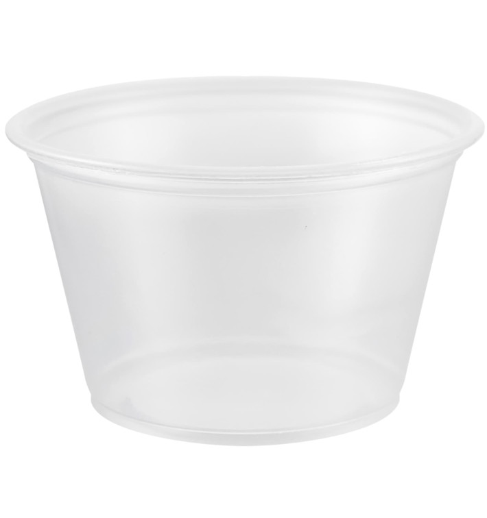 Contenitore per Salse PP Tras. 120ml Ø7,3cm (125 Pezzi) Contenitore per Salse PP Tras. 120ml Ø7,3cm (125 Pezzi)