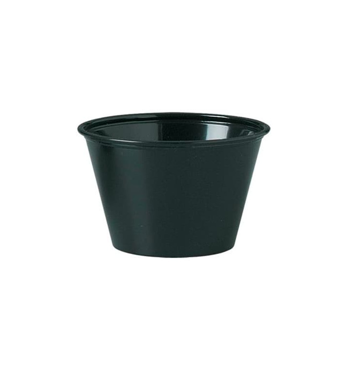 Contenitore per Salse PP Nero 120ml Ø7,3cm (2500 Pezzi) Contenitore per Salse PP Nero 120ml Ø7,3cm (2500 Pezzi)