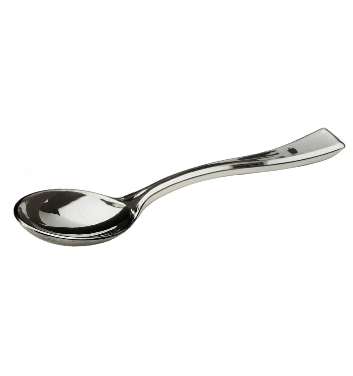 Cucchiaino di Plastica Metallo 100mm (100 Pezzi) Cucchiaino di Plastica Metallo 100mm (100 Pezzi)