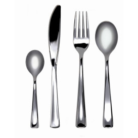 Cucchiaio di Plastica Metallo 175mm (50 Pezzi)