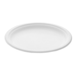 Piatto Bio in Canna da Zucchero Bianco Ø260mm (50 Pezzi)