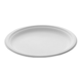Piatto Bio in Canna da Zucchero Bianco Ø260mm (250 Pezzi)