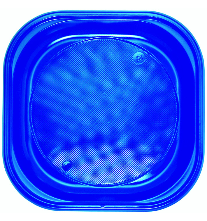 Piatto di Plastica PS Quadrato Piano Blu Scuro 200x200mm (30 Pezzi) Piatto di Plastica PS Quadrato Piano Blu Scuro 200x200mm (30 Pezzi)
