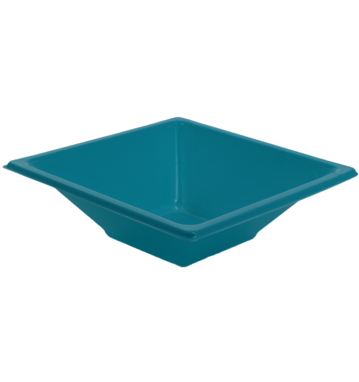 Ciotola Plastica PS Quadrato Turchese 12x12cm (12 Pezzi) Ciotola Plastica PS Quadrato Turchese 12x12cm (12 Pezzi)