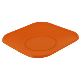 Piatto di Plastica PP "X-Table" Piazza Piano Arancione 230mm (8 Pezzi)