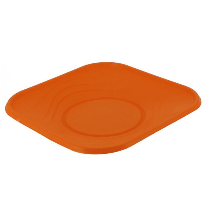 Piatto di Plastica PP "X-Table" Piazza Piano Arancione 230mm (120 Pezzi)