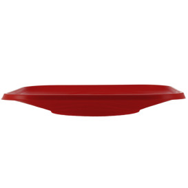 Piatto di Plastica PP "X-Table" Piazza Piano Rosso 180mm (120 Pezzi)