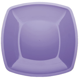 Piatto Plastica Piano Lilla Square PS 300mm (12 Pezzi)