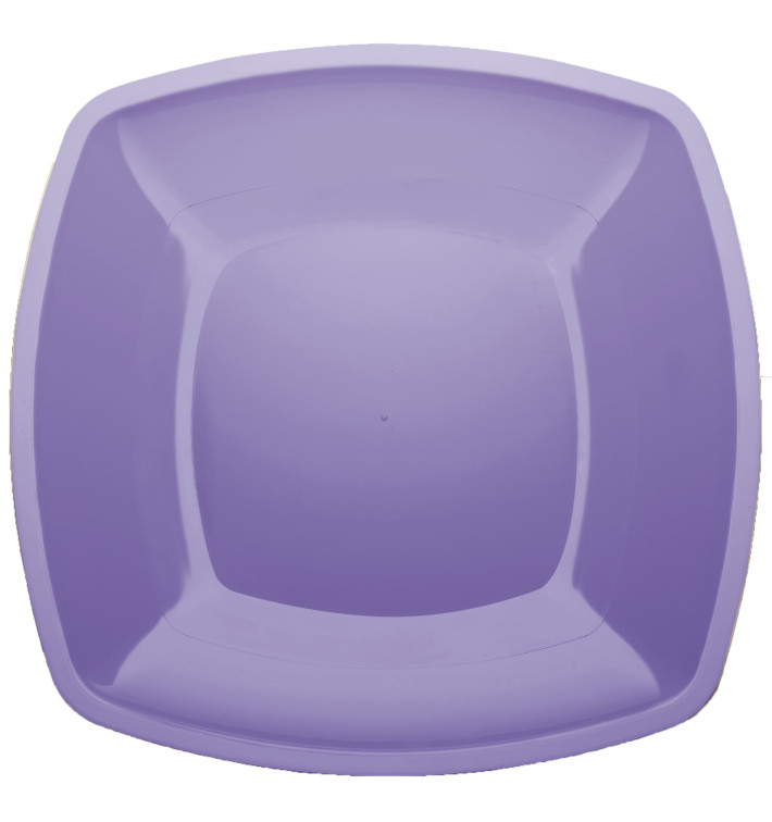 Piatto Plastica Piano Lilla Square PS 300mm (144 Pezzi) Piatto Plastica Piano Lilla Square PS 300mm (144 Pezzi)