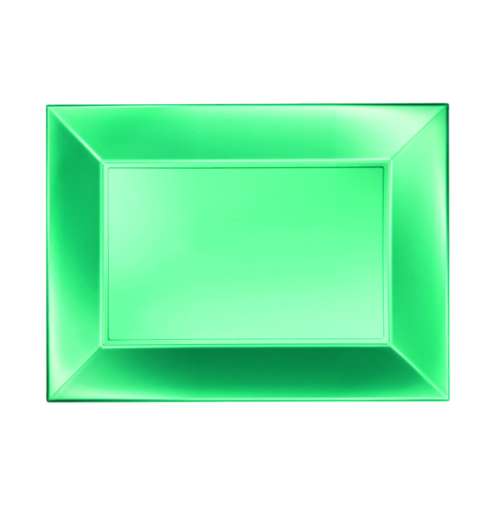 Vassoio Plastica Verde Nice Pearl PP 280x190mm (12 Pezzi) Vassoio Plastica Verde Nice Pearl PP 280x190mm (12 Pezzi)