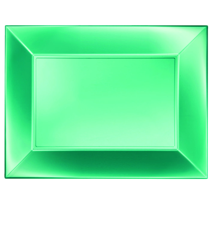 Vassoio Plastica Verde Nice Pearl PP 280x190mm (60 Pezzi) Vassoio Plastica Verde Nice Pearl PP 280x190mm (60 Pezzi)