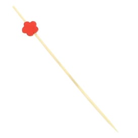 Spiedi in Legno "Fiore" Rosso 120 mm (200 Pezzi)