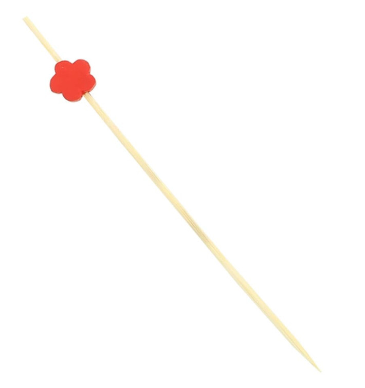 Spiedi in Legno "Fiore" Rosso 120 mm (200 Pezzi) Spiedi in Legno "Fiore" Rosso 120 mm (200 Pezzi)