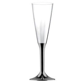 Calice Plastica Flute Gambo Nikel Cromato 160ml 2P (20 Pezzi)
