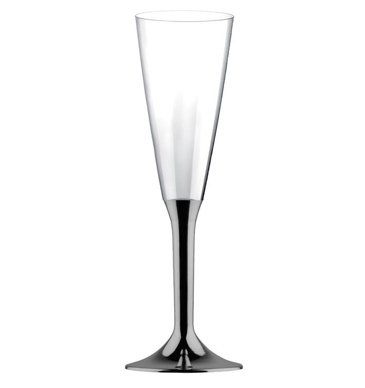Calice Plastica Flute Gambo Nikel Cromato 160ml 2P (20 Pezzi) Calice Plastica Flute Gambo Nikel Cromato 160ml 2P (20 Pezzi)