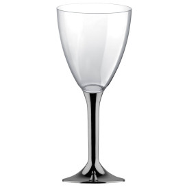 Calice Plastica Vino Gambo Nikel Cromo 180ml 2P (20 Pezzi)