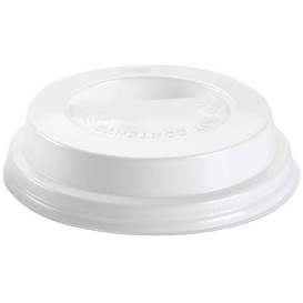 Coperchio con Foro Plastica PS Bianco Ø8,0cm (100 Pezzi)