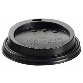 Coperchio Nero con Foro per Bicchiere di Carta 12, 16 y 22 Oz Ø9,0cm (1000 Pezzi)