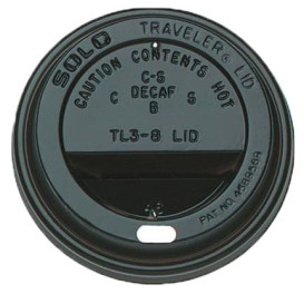Coperchio con Foro per Bicchiere 6 e 8 Oz Nero Ø7,9cm (1000 Pezzi)